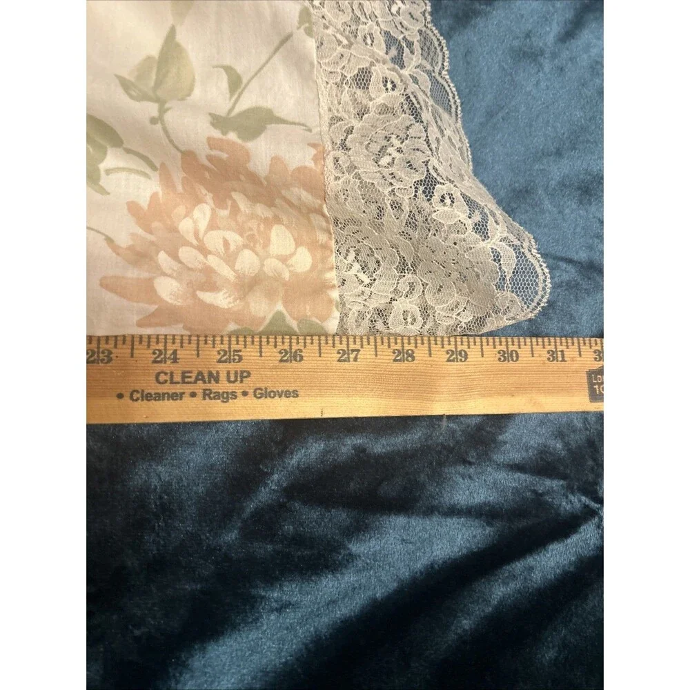 Vintage Cotton King Pillow Case 19x30” With Lace Edge